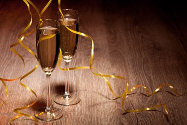 Two glass with champagne