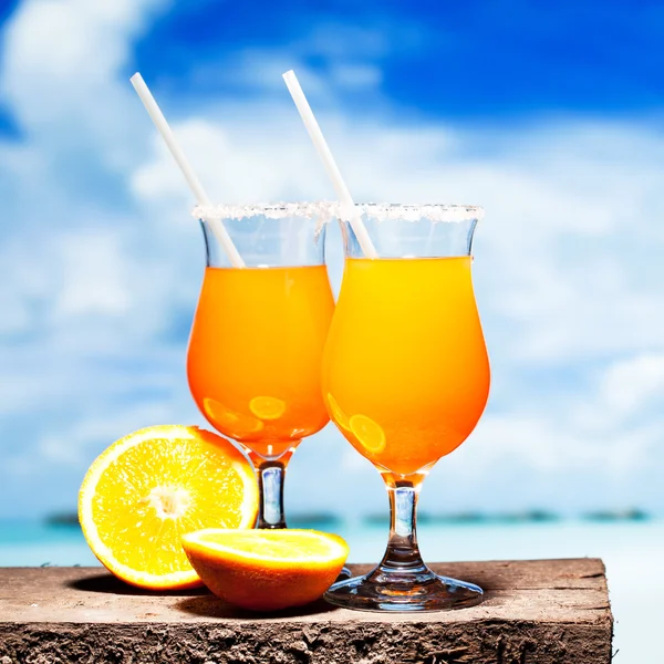 Twee bocals van tequila sunrise cocktail — Stockfoto