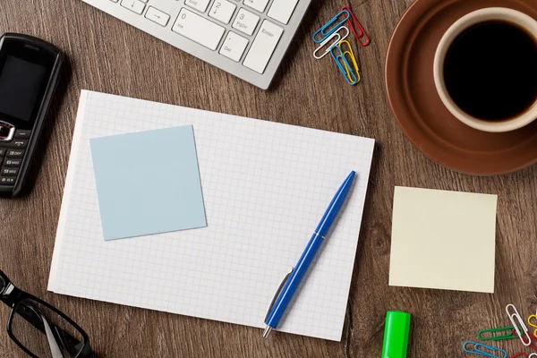 Caderno e material de escritório — Fotografia de Stock