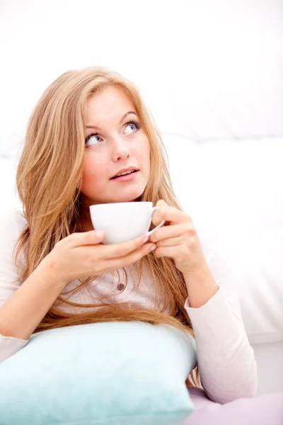 Woman with cup — Stock Photo, Image