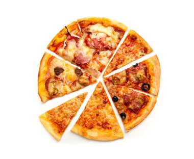 parça pizza yukarı kesti