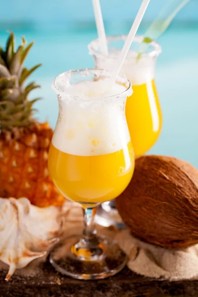 Cocktail of pineapple, rum, liqueur — Stock Photo, Image