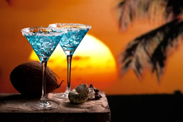 Blå cocktail drink — Stockfoto