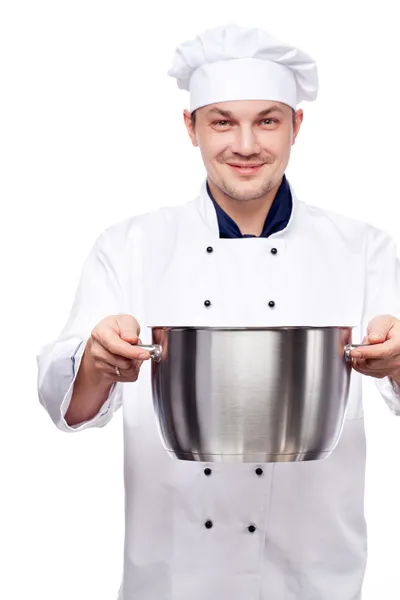 Chief holding pot — Stock Photo, Image