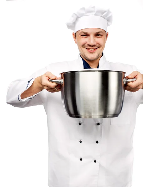 Chief holding pot — Stock Photo, Image