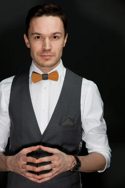 Man in suit with bow-tie — Stock Photo, Image