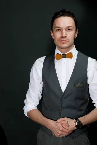 Man in suit with bow-tie — Stock Photo, Image