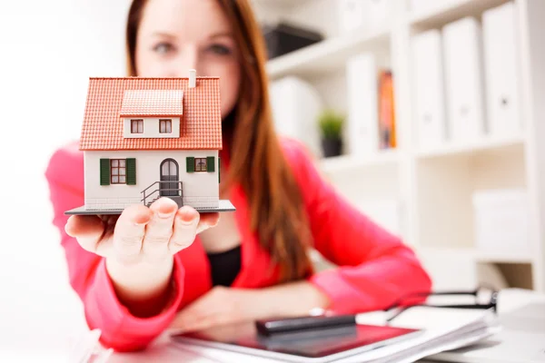 House in woman's hands — Stock Photo, Image