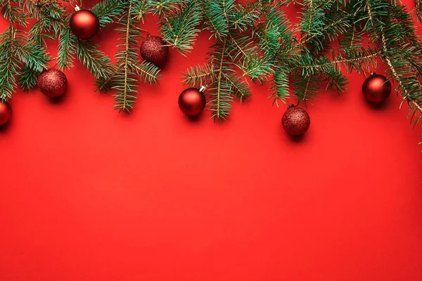 Fondo rojo navideño con copyspace —  Fotos de Stock