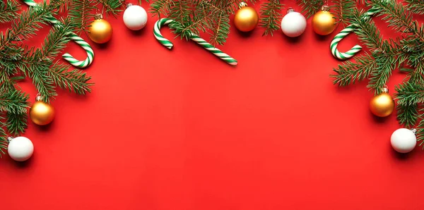Natale sfondo rosso con copyspace — Foto Stock