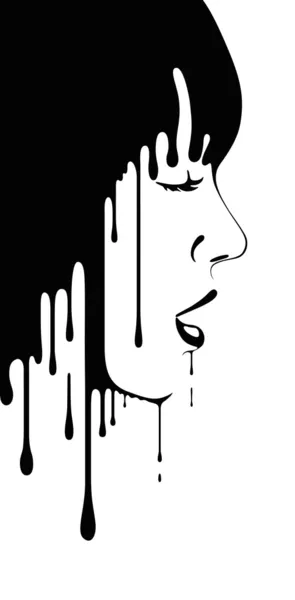 Rostro de niña — Vector de stock