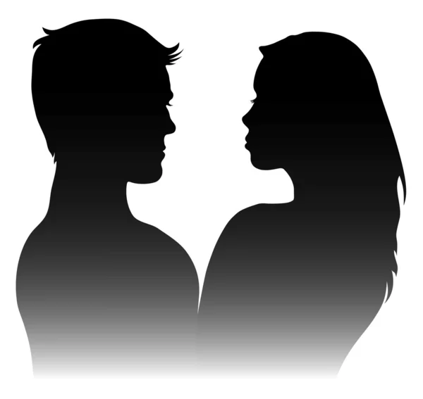 Silhouettes d'hommes et de femmes — Image vectorielle