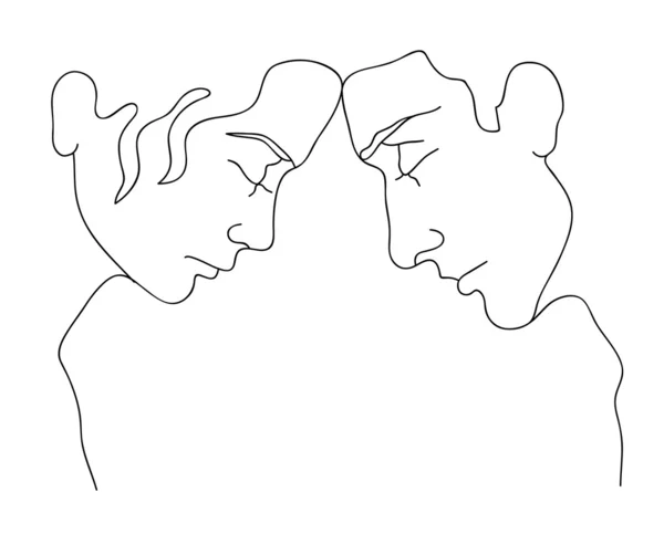 Siluetas de hombre y mujer — Vector de stock