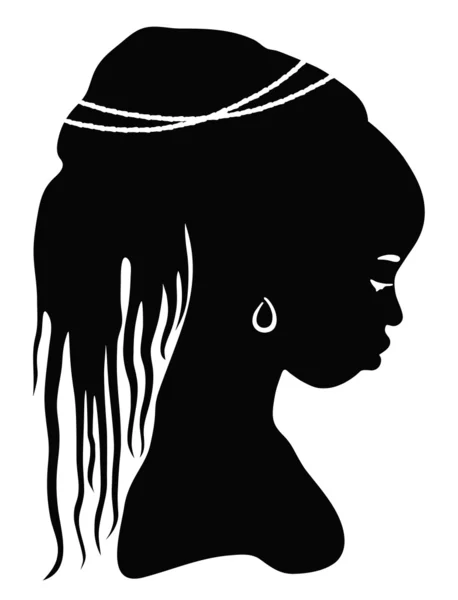 Black silhouette African woman — Stock Vector