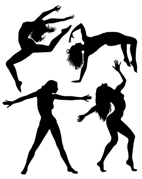 Silhouettes filles — Image vectorielle