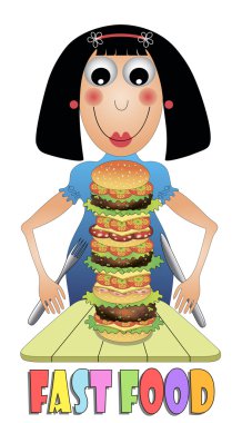 Hamburger yiyen kız