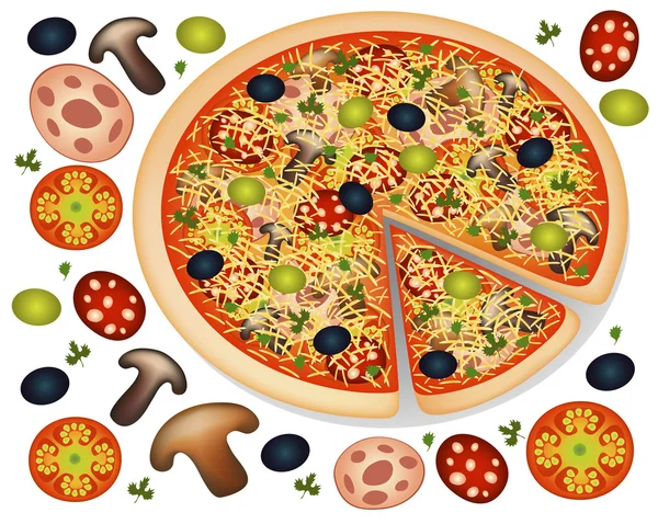 Italiaanse pizza — Stockvector