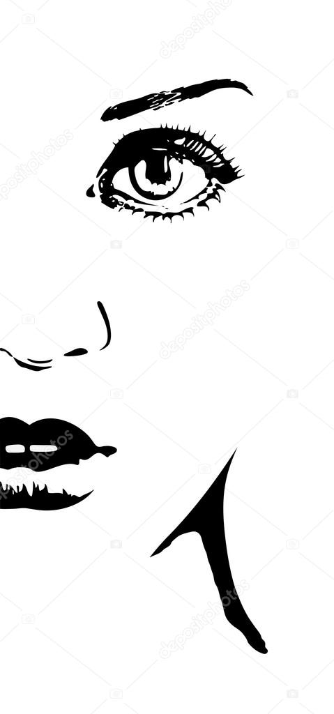 silhouette of a woman's face