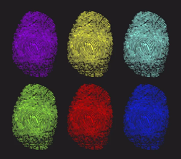 Colored fingerprints — Stock Vector