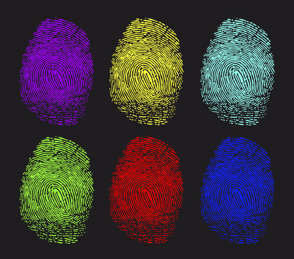 цветные отпечатки пальцев
