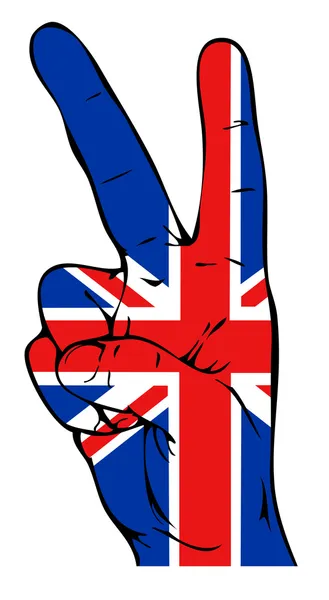 Peace sign with British flag — Stock Vector