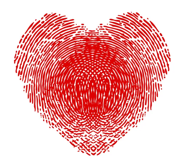 Fingerprint in the form of heart — Stock Vector