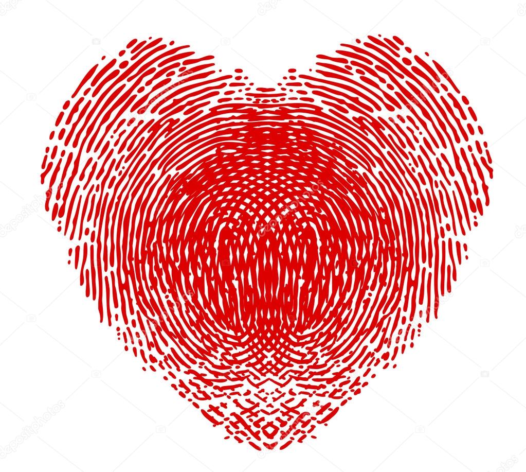 Fingerprint in the form of heart