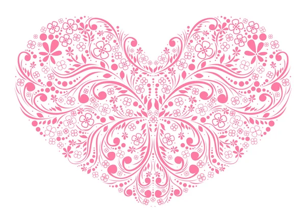 Corazón floral — Archivo Imágenes Vectoriales