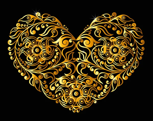 Corazón de oro — Archivo Imágenes Vectoriales