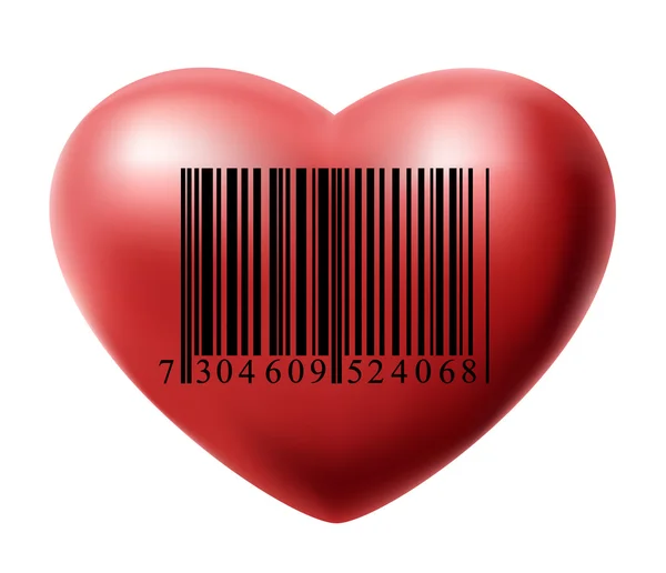 Srdce s čárovým kódem — Stockový vektor