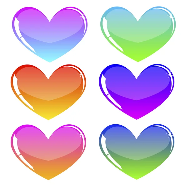 Colored hearts — Stock Vector