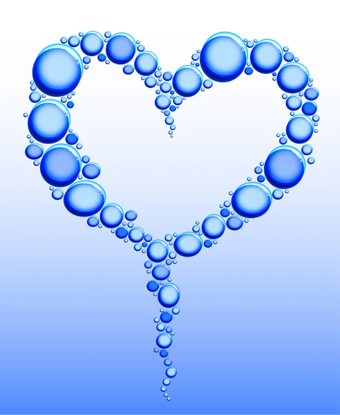 stock vector Heart of water bubbles