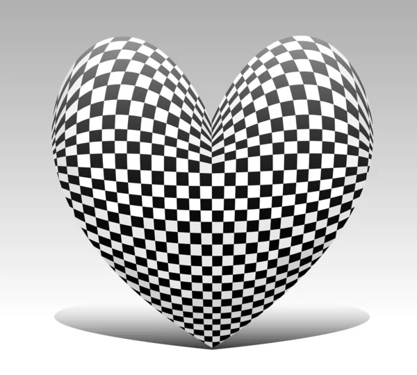 Шахматное сердце — стоковый вектор