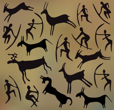 arka plan ile petroglifler