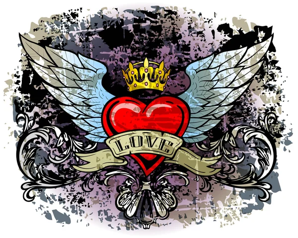 Corazón con alas Ilustraciones De Stock Sin Royalties Gratis