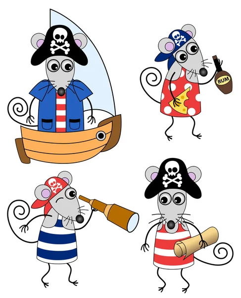 Piratas de rato —  Vetores de Stock