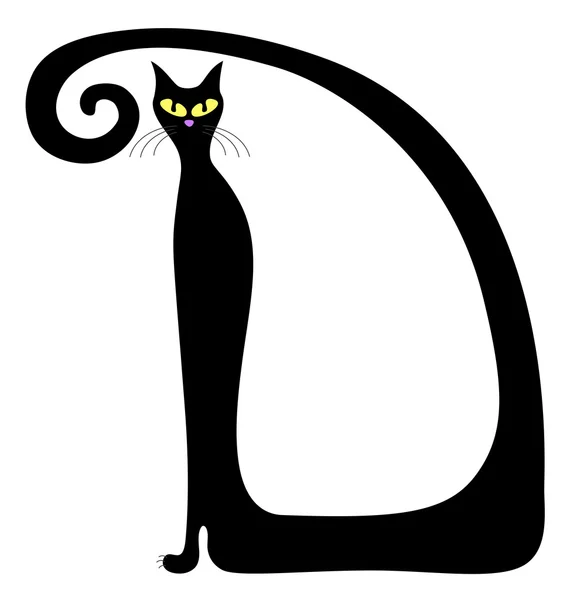 Zwarte kat — Stockvector