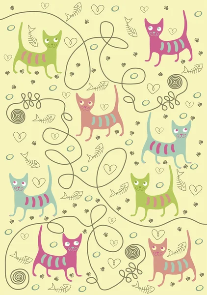 Γάτες των διαφορετικών χρωμάτων — Διανυσματικό Αρχείο