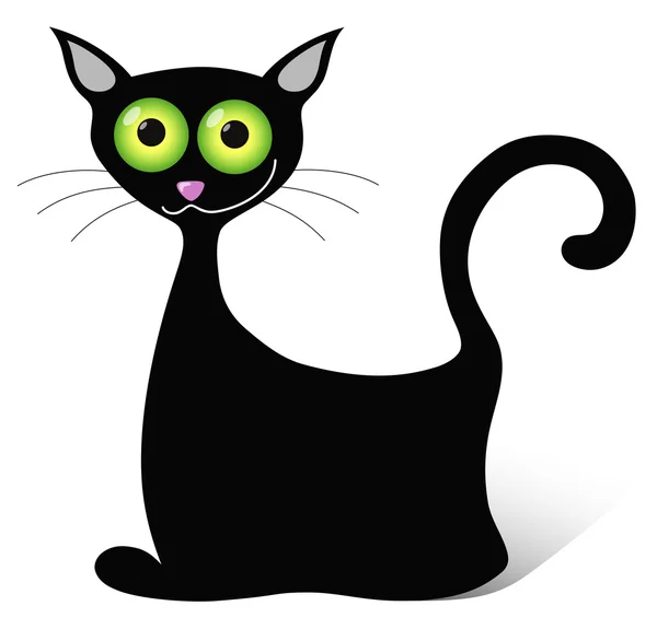 Gato negro — Vector de stock