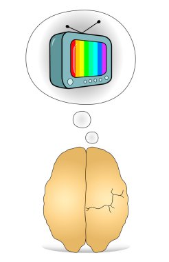 Televizyon hakkında düşünmek için beyin.