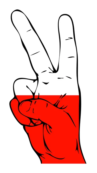 Peace Sign of the Polish flag — Stock Vector