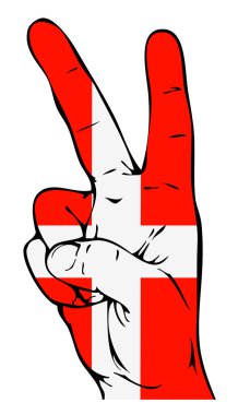 Peace Sign of the Danish flag clipart