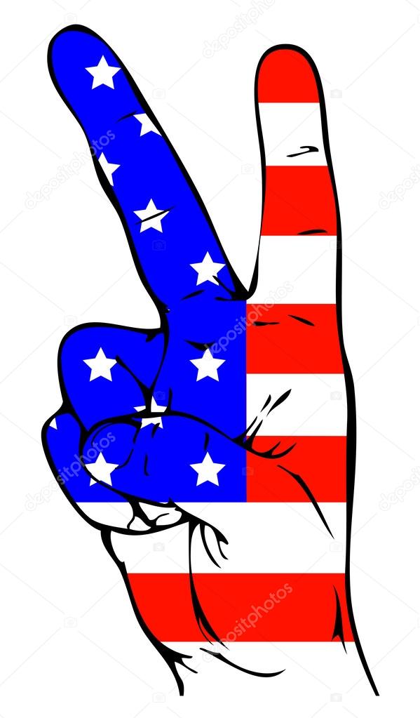 Peace Sign of the American flag