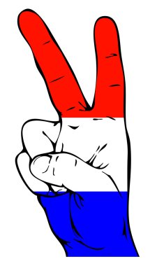Peace Sign of the Dutch flag clipart