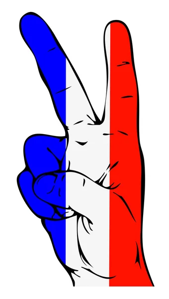 Béke jele a francia zászló — Stock Vector