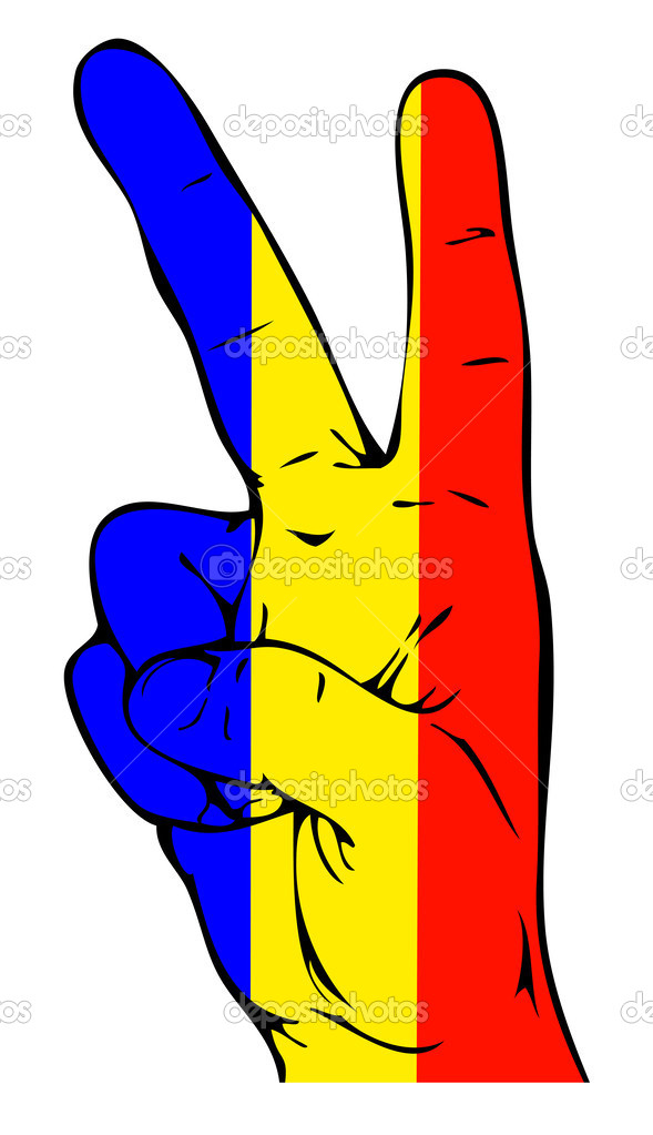 Peace Sign of the Romanian flag