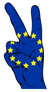 Peace sign of the flag of the European Union clipart