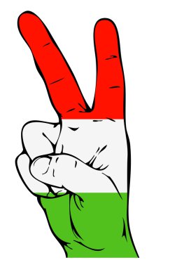 Macar bayrağının. barış işareti