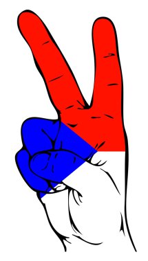 Peace Sign of the Czech flag clipart