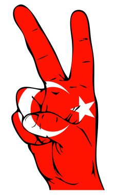Peace Sign of the Turkish flag clipart
